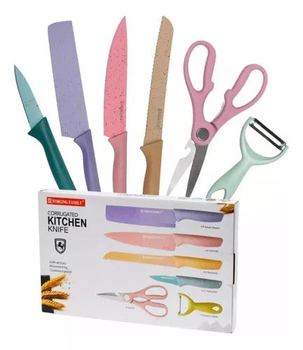 Set De Cuchillo Colores 6 Unidades