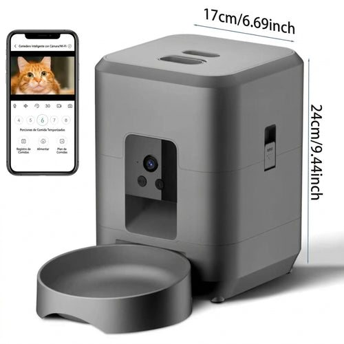 Alimentador Automático Inteligente para Mascotas 2L (Wi-Fi y Cámara HD)