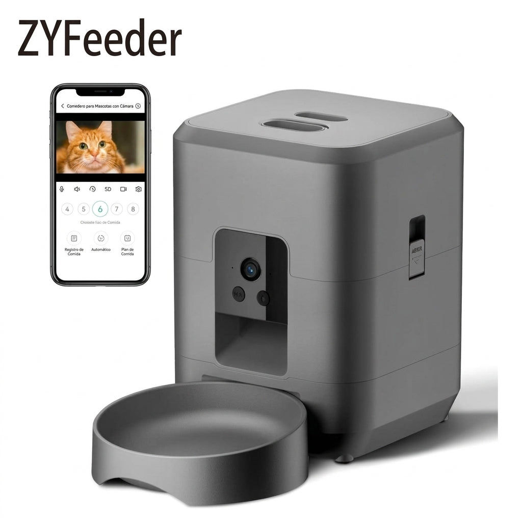 Alimentador Automático Inteligente para Mascotas 2L (Wi-Fi y Cámara HD)