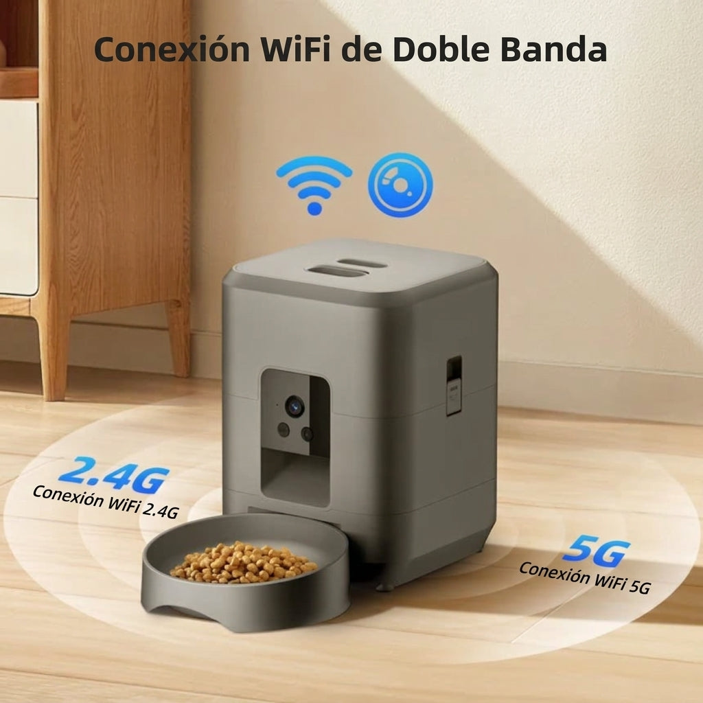 Alimentador Automático Inteligente para Mascotas 2L (Wi-Fi y Cámara HD)