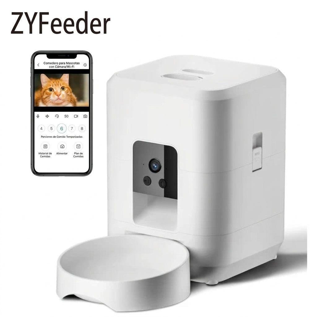 Alimentador Automático Inteligente para Mascotas 2L (Wi-Fi y Cámara HD)