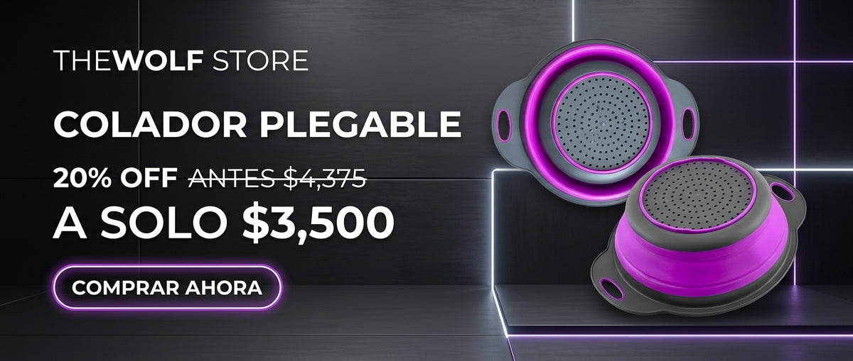 Colador Morado Plegable + Cesta
