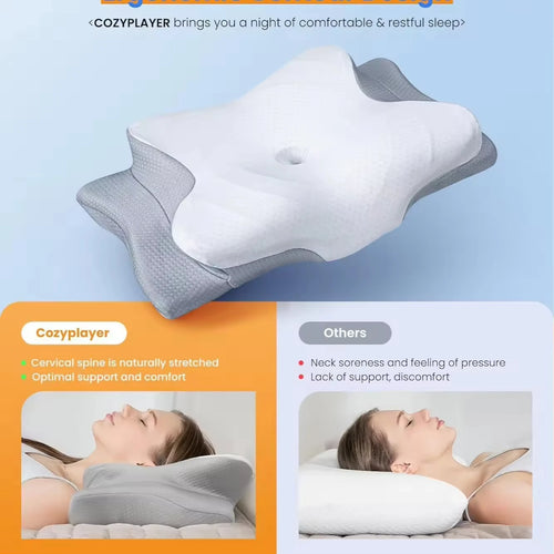 Almohada Cervical Ergonómica de Espuma Viscoelástica (Memory Foam)