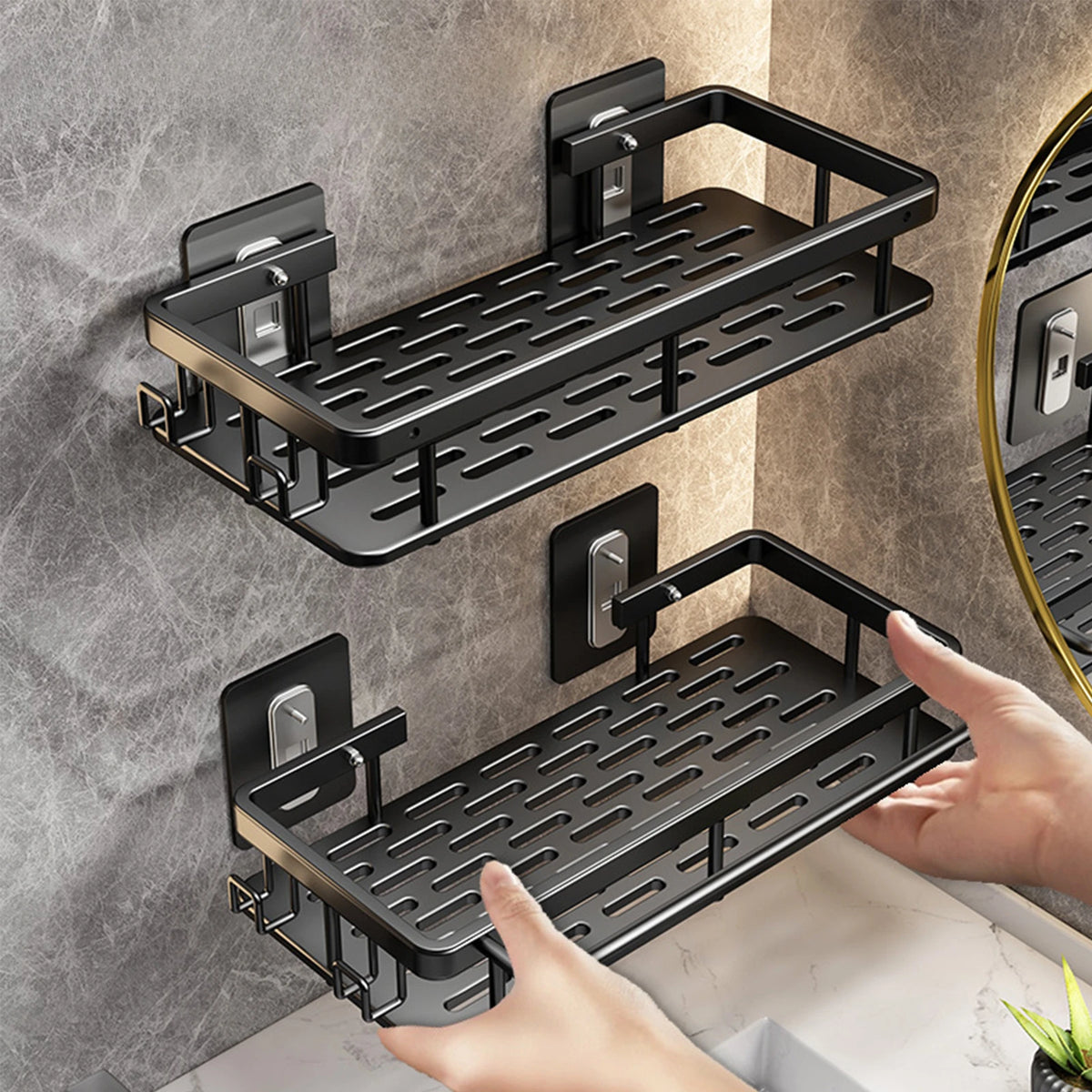 Repisa Organizadora para Baño y Cocina (Instalación Sin Taladro)