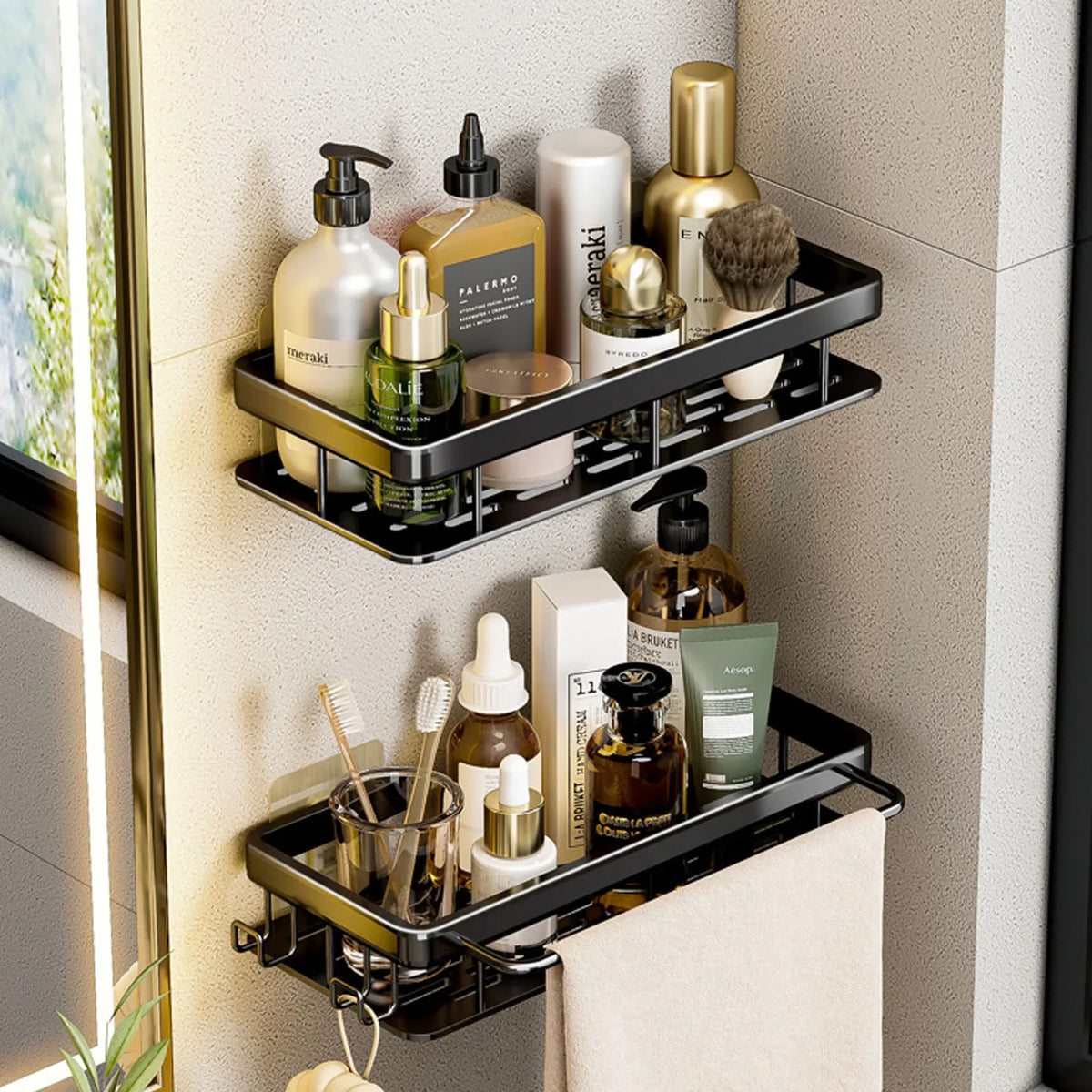 Repisa Organizadora para Baño y Cocina (Instalación Sin Taladro)